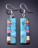 Turquoise Multistone Santo Domingo Handmade Earrings by Mary Louise Tafoya 3G07Q