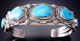 Silver & Sleeping Beauty Turquoise Navajo Bracelet by Francis Yazzie 6H25B