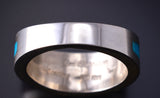 Size 8 Silver & Turquoise Multistone Navajo Inlay Ring by Jimmy Harrison 5H02U