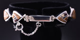 Silver & Tiger Eye Mulitstone Navajo Inlay Link Bracelet by TSF 3L16C