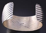 Vintage Silver Navajo Handstamped Peace Bracelet Cuff stamped D. Reeves 5H21B