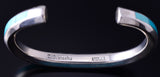 Vintage Silver & Turquoise Zuni Inlay Bracelet by Troy Natachu 5E06H