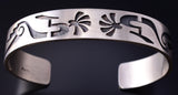 Silver Dancing Kokopelli Navajo Handmade Bracelet by DS 5F04F