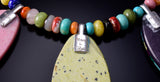 22" Turquoise & Multistone Santo Domingo Handmade Necklace by Mary Tafoya 6F22S