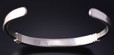 Silver & White Buffalo Turquoise Navajo Inlay Bracelet by Rick Tolino 5K22G