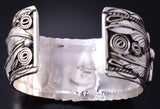 Vintage Silver Multistone Bear Claw Navajo Mens Bracelet by Mike Thomas Jr. 5H25C
