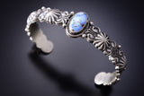 New Traditional Style Navajo Silver Bracelet With Golden Hills Turquoise by Thomas Yazzie 6K28U