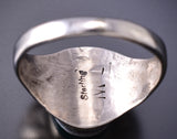 Size 12-1/4 Silver & Turquoise Multistone Navajo Inlay Mens Ring Mary Lincoln 6D09V