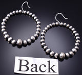 Silver Navajo Pearls Hoop Earrings by Amanda Larry 6D20M