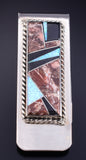 Silver Multistone Navajo Inlay Money Clip by Arnold Yazzie 5L25A