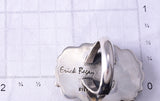 Size 6 Silver & Golden Hills Turquoise Fresh Pearl Navajo Ring Erick Begay 5F30H