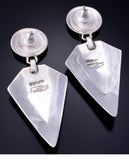 Vintage Silver & Turquoise Multistone Navajo Inlay Earrings by Ray Tracey 5L21O