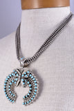 Silver & Turquoise Navajo Handmade Butterfly & Naja Pendant by Tina Jones 5J18G