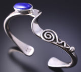 Silver & Lapis Navajo Handmade With a Twist Bracelet by JH 4K10M