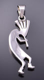 SIlver & Turquoise Multistone Navajo Kokopelli Pendant by Allen Lee 3F12T