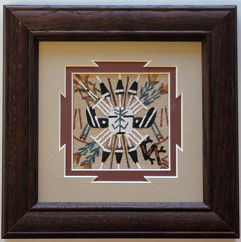 Navajo Sandpainting by Marlene Doby - Sun and Corn Design - 6D01Q