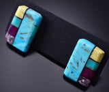 Santo Domingo Pueblo (Kewa) Turquoise Multistone Post Earrings Mary Tafoya 6D22D