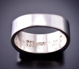 Size 11-3/4 Silver & Lapis Navajo Inlay Men's Ring by TSF 3L07O