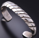 Vintage Silver Navajo Handstamped Men's Bracelet by Frank Chee 6E14N