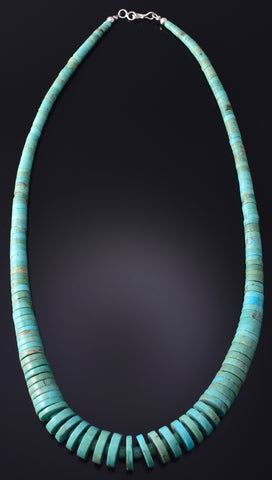 21" Santo Domingo Pueblo (Kewa) Turquoise Necklace by Lupe Lavato 5G28A