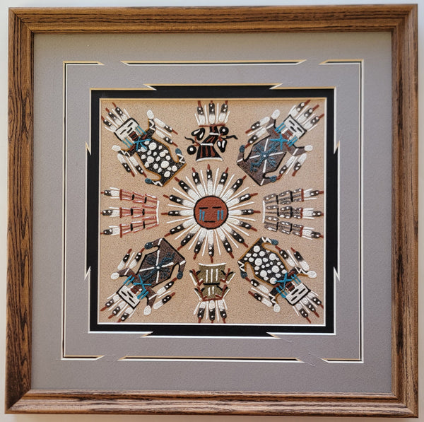 Navajo Sandpainting by Glen Nez 4 Yei bi Chei/ 4 Sacred Plants - 6D02L