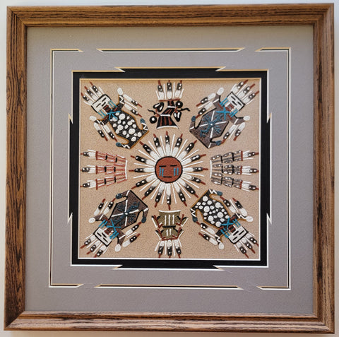 Navajo Sandpainting by Glen Nez 4 Yei bi Chei/ 4 Sacred Plants - 6D02L