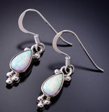 Silver & Opal Navajo Handmade Dangle Earrings by Ardel Yazzie 6J30B