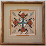 Navajo Sandpainting by Glen Nez - Sun Design - 6D02K