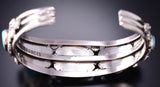 Silver & Sleeping Beauty Turquoise Navajo Bracelet by Francis Yazzie 6H25B