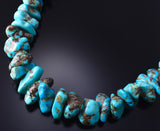 Vintage 22" Stabilized Turquoise Navajo Nugget Necklace 5G12Z