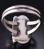 Size 9 Silver & Turquoise Navajo Handmade Ring by Ravis Henry 5L10F
