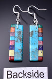 Turquoise Multistone Santo Domingo Handmade Earrings by Mary Louise Tafoya 3G07Q