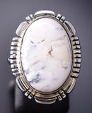 Size 6 - Navajo White Buffalo Ring by Norvin Johson 6K22N