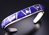 Silver & Lapis Navajo Inlay Arrowhead Tips Bracelet by TSF 3L13L