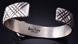 Silver & Golden Hills Turquoise Navajo Handmade Bracelet by Erick Begay 5H01J