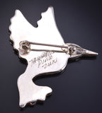 Silver & Turquoise Multistone Zuni Inlay Hummingbird Brooch - Tamara Pinto 5L05C