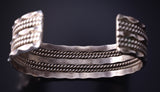 Vintage Silver Navajo Handmade Rivers Navajo Bracelet 5F10C