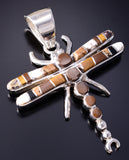 Silver & Tiger Eye Multistone Navajo Inlay Dragonfly Pendant Candace Skeet 5L21A