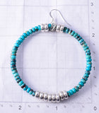 Navajo Handmade Turquoise & Navajo Pearls Hoop Earrings 5G16D