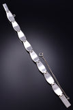 Preowned Silver & Turquoise Multistone Navajo Inlay Link Bracelet by Calvin Begay 6D28E