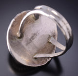 Vintage Size 10-1/4 Silver & Turquoise Navajo Handmade Ring 6D28U