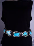 Vintage Large stone Sleeping Beauty Concho Belt by Ermerson Thompson 1L03G