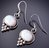 Silver & Opal Navajo Handmade Earrings by Rita Largo 6D09M