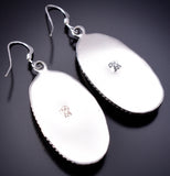 Silver & White Buffalo Turquoise Navajo Earrings by Sammie Burnside 6D09O