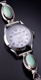 Silver & Turquoise Navajo Handmade Watch by RB 5B19K