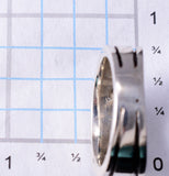 Size 8-1/2 Silver & Turquoise Navajo Inlay Ring by Candace Skeets 5L07A