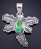 Silver & Sonoran Gold Turquoise Navajo Butterfly Pendant Jeremy Delagarito 5L26K
