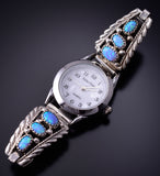 Silver & Opal Navajo Handmade Watch by Alice Sanders 5B19H