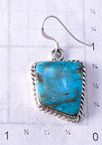 Silver & Turquoise Navajo Handmade Earrings by Arlene Lewis 5G16K