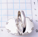 Size 9 Silver & White Buffalo Turquoise Navajo Round Ring - Norvin Johnson 5L07T